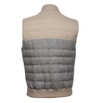 Two-Tone Wool Puffer Vest // Gray (M)