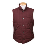 Plaid Wool Blend Vest // Maroon (XS)