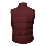 Plaid Wool Blend Vest // Maroon (XS)