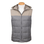Wool Blend Hooded Vest // Gray (S)