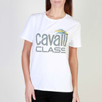 Cavalli Class Jeweled Logo Women's T-Shirt // White (XS)