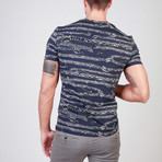 Snake Stripe T-Shirt // Blue (L)