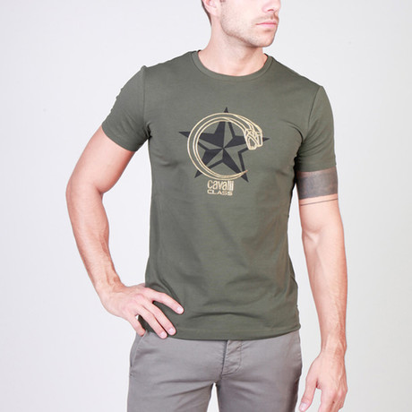 Cavalli Snake + Star T-Shirt // Green (XS)