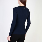 Ring Detail Women's Sweater // Blue (Euro: 40)