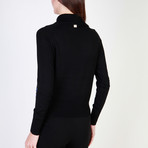 Shoulder-Zip Snake Jewel Women's Sweater // Black (Euro: 42)