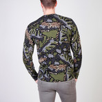 Leopard Jungle Sweater // Green (L)