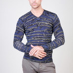 Snake Stripe Sweater // Blue (M)