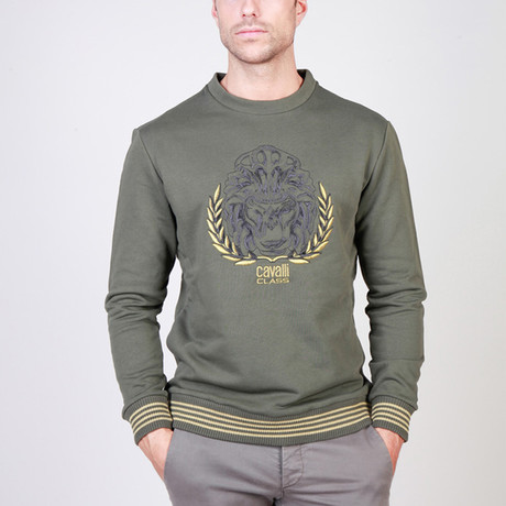 Lion Emblem Sweater // Green (XS)