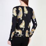 Leopard Print Women's Sweater // Black (Euro: 46)