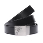 Medusa Brushed Buckle Belt // Black