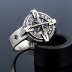 Sailor Collection // Compass Symbol + White Cubic Zirconia (9.5)
