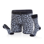 The Mar Boxer Brief + Sock Set // Black + Gray (L)