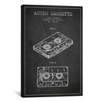 Fuyuki Yonehara Audio Cassette Patent Sketch (Charcoal) // Aged Pixel (26"W x 40"H x 1.5"D)