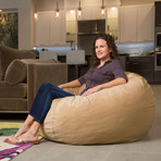 Plush Velour Convertible Bean Bag Chair // Camel