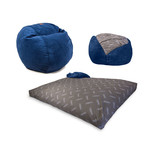 Plush Velour Convertible Bean Bag Chair // Navy