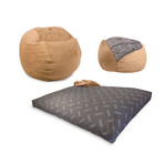 Plush Velour Convertible Bean Bag Chair // Camel