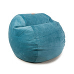 Plush Velour Convertible Bean Bag Chair // Ocean