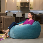 Plush Velour Convertible Bean Bag Chair // Ocean