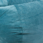 Plush Velour Convertible Bean Bag Chair // Ocean