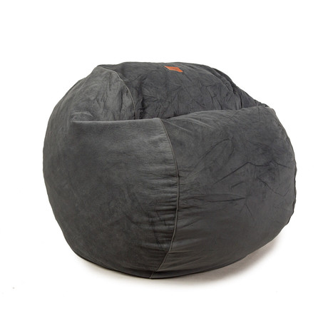 Plush Velour Convertible Bean Bag Chair // Pewter