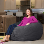 Plush Velour Convertible Bean Bag Chair // Pewter