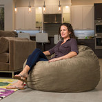 Plush Velour Convertible Bean Bag Chair // Sage