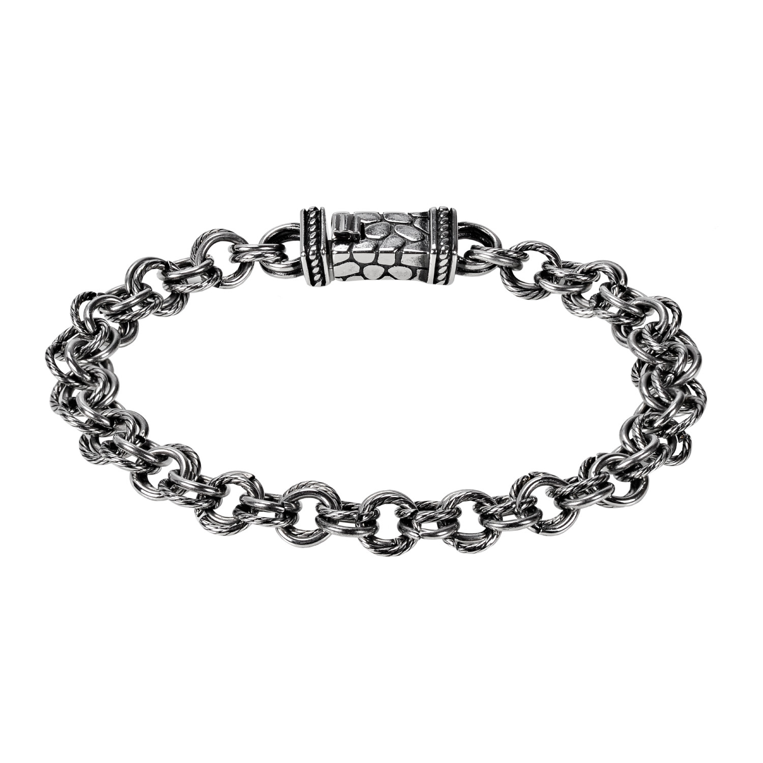 Steel Round Link Bracelet (7.5