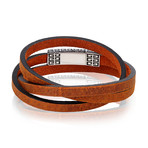 Leather Wrap Bracelet // Brown (7.5"L)