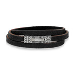 Leather Wrap Bracelet // Black (7.5"L)