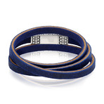 Leather Wrap Bracelet // Navy (7.5"L)
