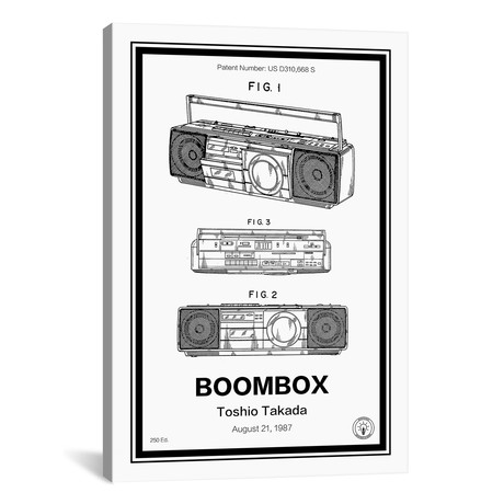 Boombox // Retro Patents (26"W x 40"H x 1.5"D)