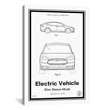 Tesla // Retro Patents (18"W x 26"H x 0.75"D)