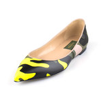 Valentino // Leather Pointed Toe Flat Shoe // Camoflage (Euro: 34)