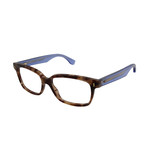 Fendi // Rectangular Acetate Eyeglass Frames // Brown Beige Havana Blue