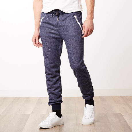 Heathered Slim-Fit French Terry Joggers // Heather Navy (S)