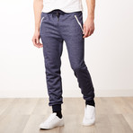 Heathered Slim-Fit French Terry Joggers // Heather Navy (M)
