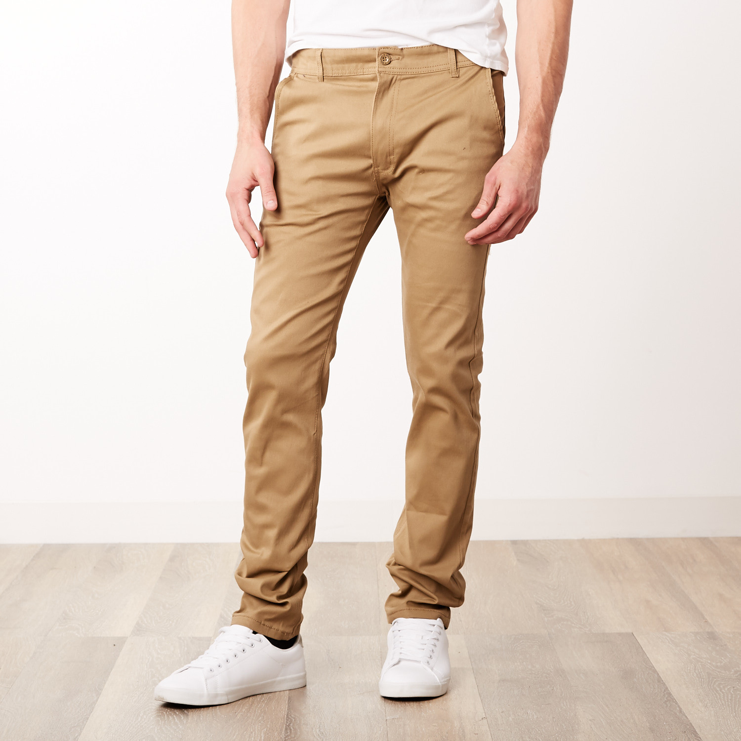 Slim Fit Galaxy Stretch Slant Pocket Chino Pant // Camel (40WX32L ...
