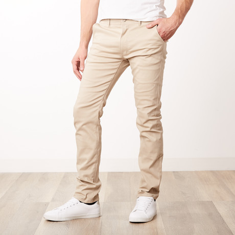 Slim Fit Galaxy Stretch Slant Pocket Chino Pant // Khaki (34WX30L)