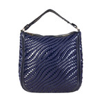 Cavalli Class Woven Contrast Shoulder Bag // Blue