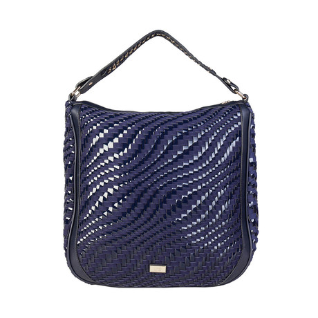Cavalli Class Woven Contrast Shoulder Bag // Blue