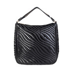 Cavalli Class Woven Contrast Shoulder Bag // Black