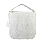 Cavalli Class Woven Design Shoulder Bag // White