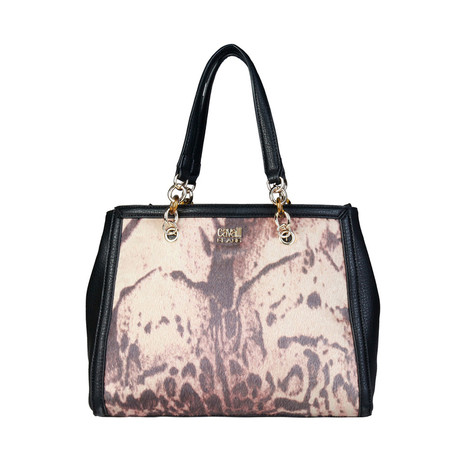 Cavalli Class Leopard Print Shoulder Bag // Black Natural