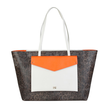 Cavalli Class Shoulder Bag // Off-White + Orange