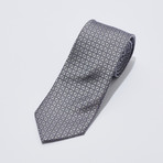 Silk Tie // Silver + Purple Patterned