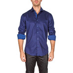 William Long-Sleeve Button-Up Shirt // Navy (M)