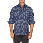 Rosendo Long-Sleeve Button-Up Shirt // Navy (L)