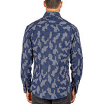 Rosendo Long-Sleeve Button-Up Shirt // Navy (M)