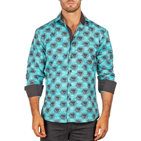 Noah Long-Sleeve Button-Up Shirt // Turquoise (3XL)