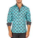 Noah Long-Sleeve Button-Up Shirt // Turquoise (3XL)